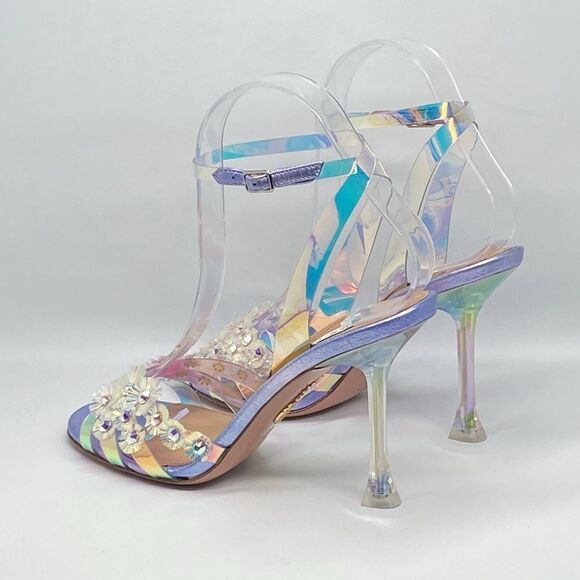 Aquazzura Meteorite PVC Embellished Ankle-Strap Sandals size 36 - Picture 8 of 15